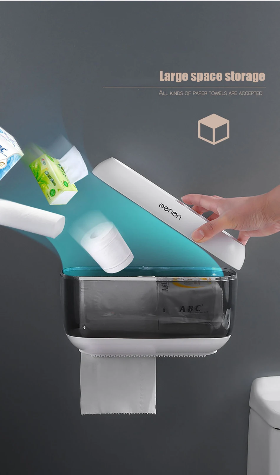 GUNOT водонепроницаемый держатель для туалетной бумаги настенный гигиенический диспенсер для бумаги для ванной комнаты многофункциональный ящик для хранения салфеток