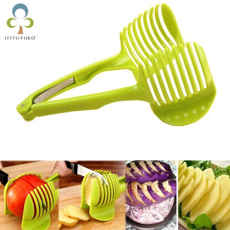 

Tomato Cutter Tool Plastic Potato Slicer Tomato Lemon Cutting Holder Cooking Tools Kitchen Accessories RQX