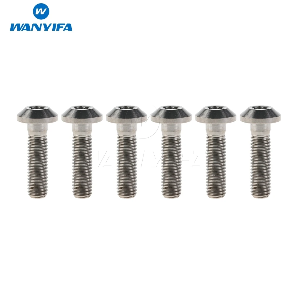 

Wanyifa 6Pcs Titanium M8 x 30mm 1.25 Pitch Torx Button Head Motorcycle bicycle Disc Brake Rotor Bolts
