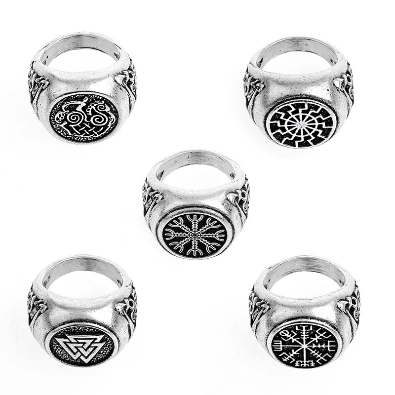 Коллекции в стиле норвежских викингов Rune Helm of Awe Ring Norde Vigisr мужское кольцо