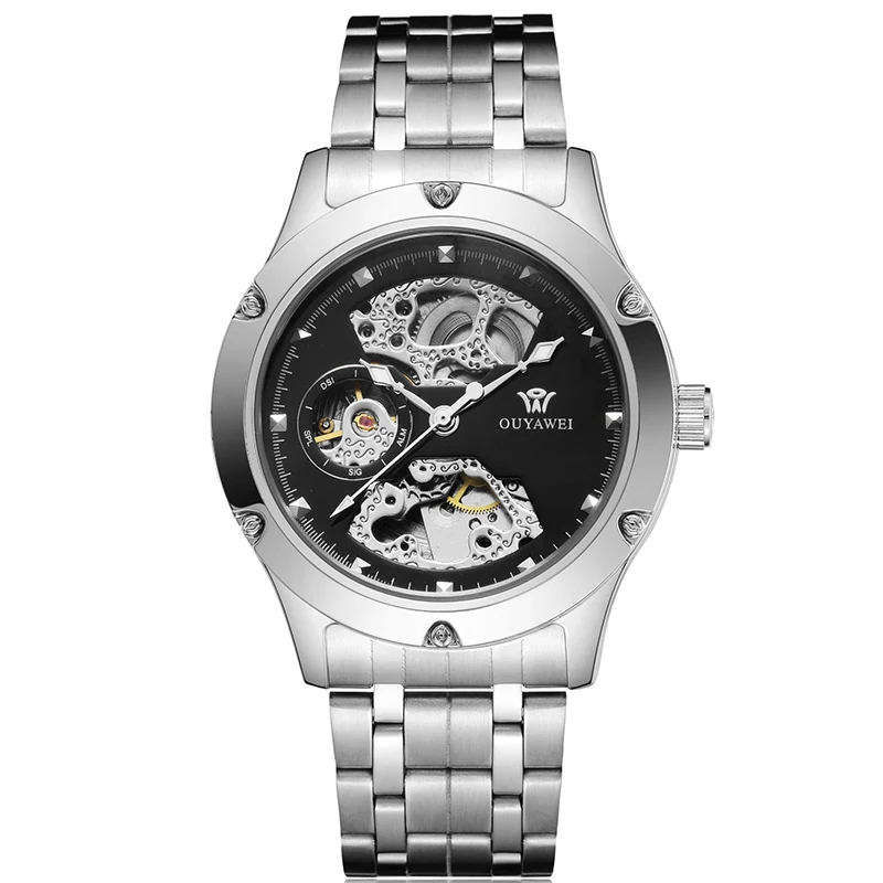 Relogio Automatico Masculino Лидирующий бренд OUYAWEI Новые Роскошные автоматические часы
