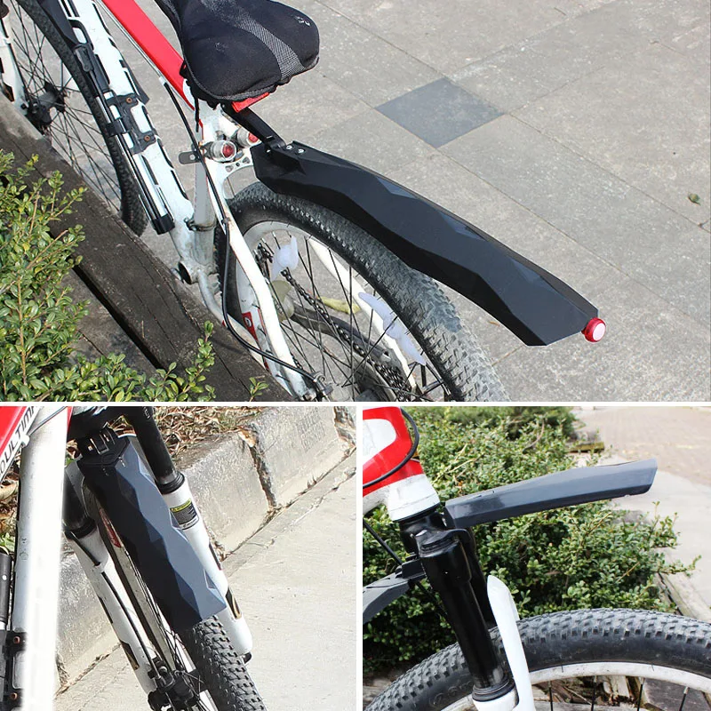 

HOT 1 Pair Bicycle Mudguard Bike Fenders Mud Guards Wings Set with LED Taillights HV99