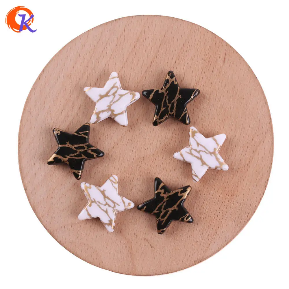 

Cordial Design 21*21mm 100Pcs Acrylic Beads/Jewelry Accessories/Star Shape/Gold Lightning Print Bead/Hand Made/Earring Findings