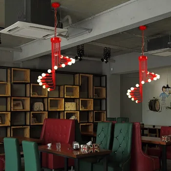 

Simple Loft Style Iron Droplight Modern LED Pendant Light Fixtures For Dining Room Spiral Staircase Hanging Lamp Home Lighting