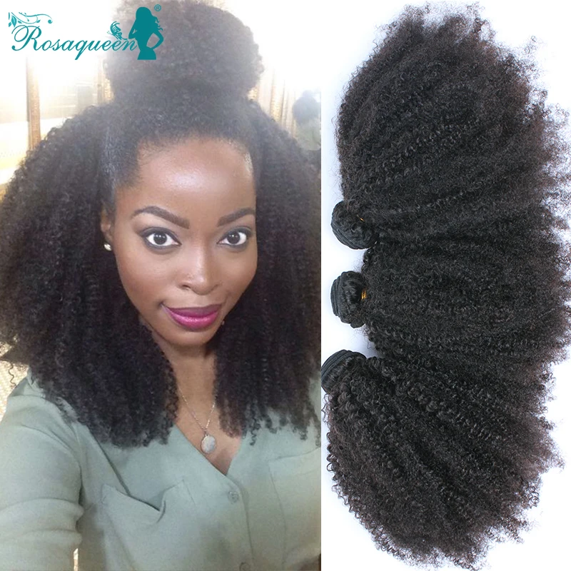 Mongolian Kinky Curly Virgin Hair 3Pcs Mongolian Afro Kinky Curly Hair Bundles Curly Weave Human Hair Rosa Queen Hair Products