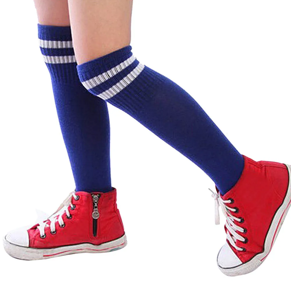 Компрессионные носки для мальчиков длинные носки выше колена, детские носки бейсбольная белая одежда детские носки до бедра, Calcetines