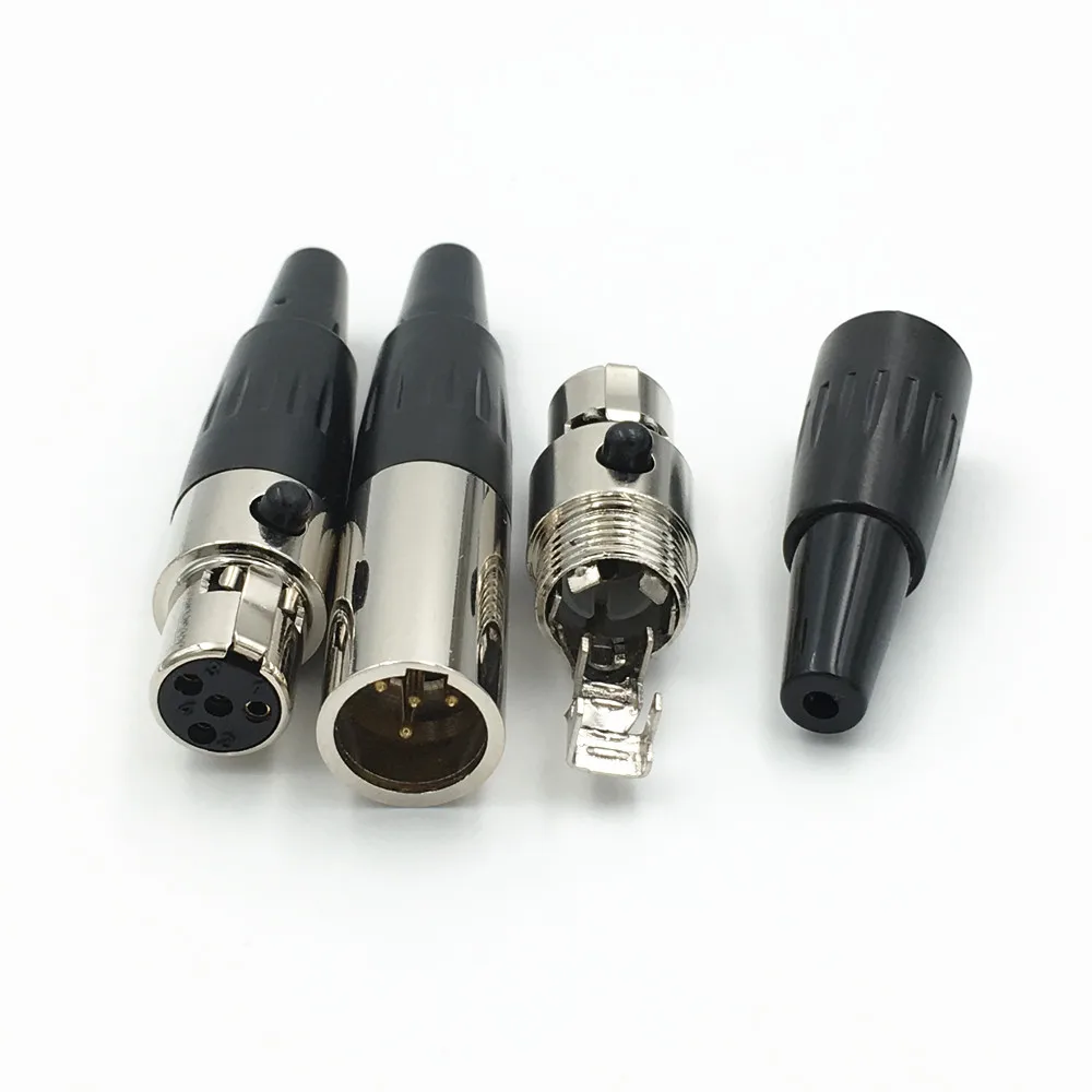100 шт. мини XLR 3 4 5 6 Pin штекер/гнездо адаптер маленький для пайки микрофона аудио