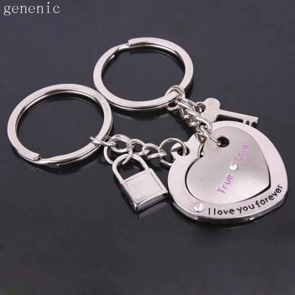 

2Pcs Fashion Love Heart Keyring Couple Keychain Key Ring Keyfob Lover Gift