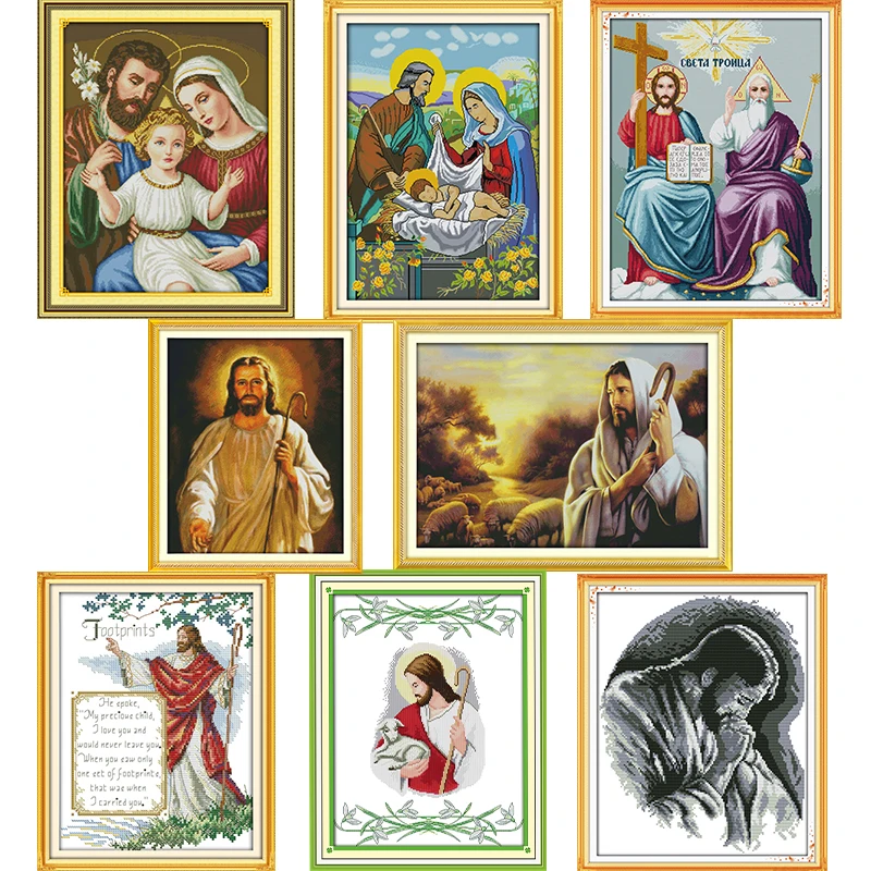 

About the Jesus Series Pattern Cross Stitch Kits 11CT Printed Fabric 14CT Canvas DMC Counted Cross-stitch Embroidery Thread Sets