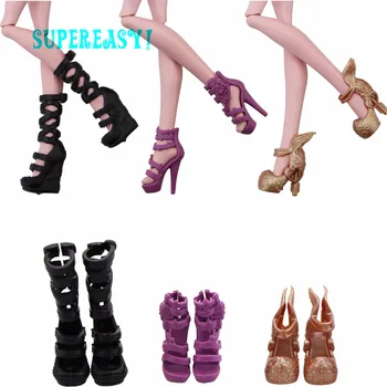 

3 Pairs Fashion Excellent Quality Shoes Platform Boot Mixed Style High Heels Sandals For Monster High Doll Toys Accessories