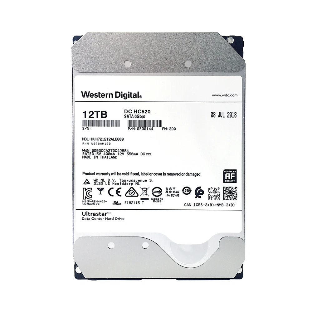  Western Digital 12 TB Ultrastar DC HC530 SATA HDD-7200 RPM clase SATA 6 Gb/s 512 MB Cache 35