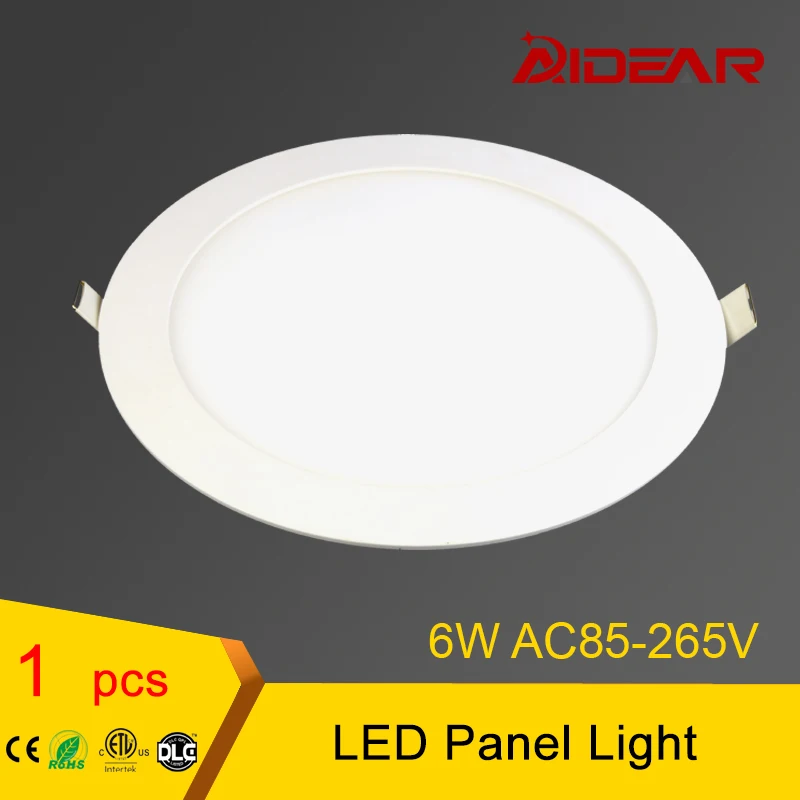 

Round LED Panel Light 85-265V Ultra Bright LED Downlight 6W LED Ceiling Recessed Light For Bathroom 2017