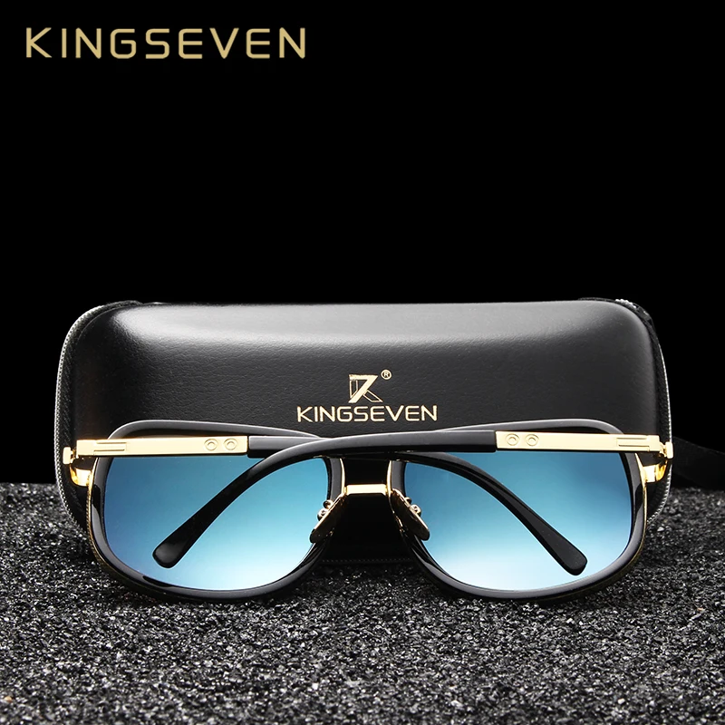 KINGSEVEN модные унисекс Ретро алюминиевые Солнцезащитные очки Мужские линзы брендовые дизайнерские Винтажные Солнцезащитные очки для женщин UV400