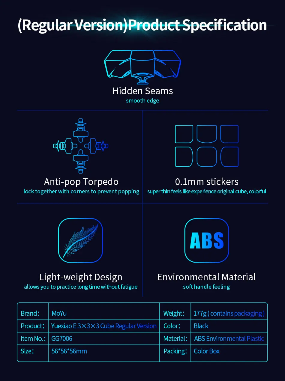 MoYu GuoGuan YueXiao EDM 3x3 YueXiao E магнитный кубик головоломка Профессиональный MoYu 3x3 магниты кубики для превышения скорости
