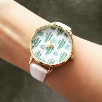 

Factory Price, DHL Free 100pcs/Lot, Brand new Cactus leather Watch Fashion watches for Ladies Women Female Wristwatches