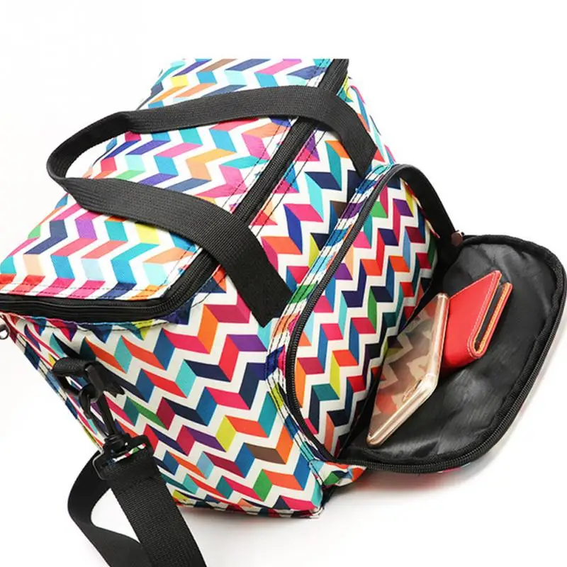 Oxford Double Layer Cooler Lunch Bag Printed Insulated Thermal Food Picnic Handbag