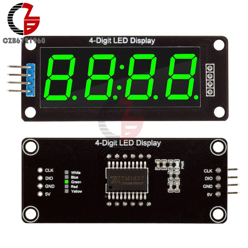 5 цветов TM1637 7-ми сегментный 4-разрядный 0,5" светодиодный Дисплей модуль часы цифровая трубка серийный драйвер платы для Arduino DIY Kit