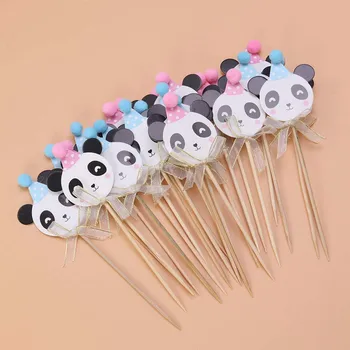 

24pcs/pack Cupcake Toppers Cartoon Panda Paper Cute Cake Decoration Cake Ornament Cake Picks