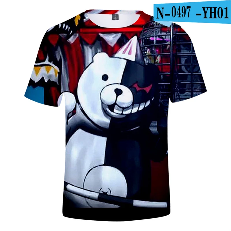 

Danganronpa Tshirt Cute Bear Monokuma Danganronpa Tops Short Sleeve Japanese Cartoon Summer 3D Clothing 3D Clothes Anime T Shirt