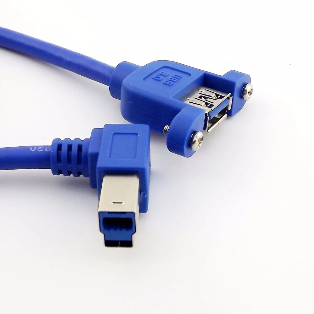 1 шт. 1FT USB 3,0 A Женское крепление на панель B Мужской прямоугольный принтер кабель для синхронизации данных