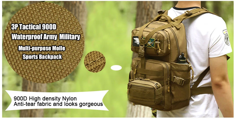 Мужской открытый 3 P тактический рюкзак 900D водостойкая армейская сумка на плечо военное дело Охота Пикник Женская многофункциональная Molle