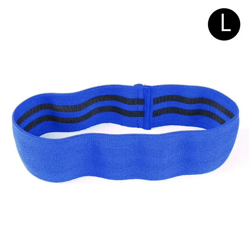 Blue L Крытый Открытый Фитнес Йога унисекс сопротивление группы хип кольцевая петля упражнения группа для ног бедра ягодицы не скользит эластичная лента - Цвет: Blue L