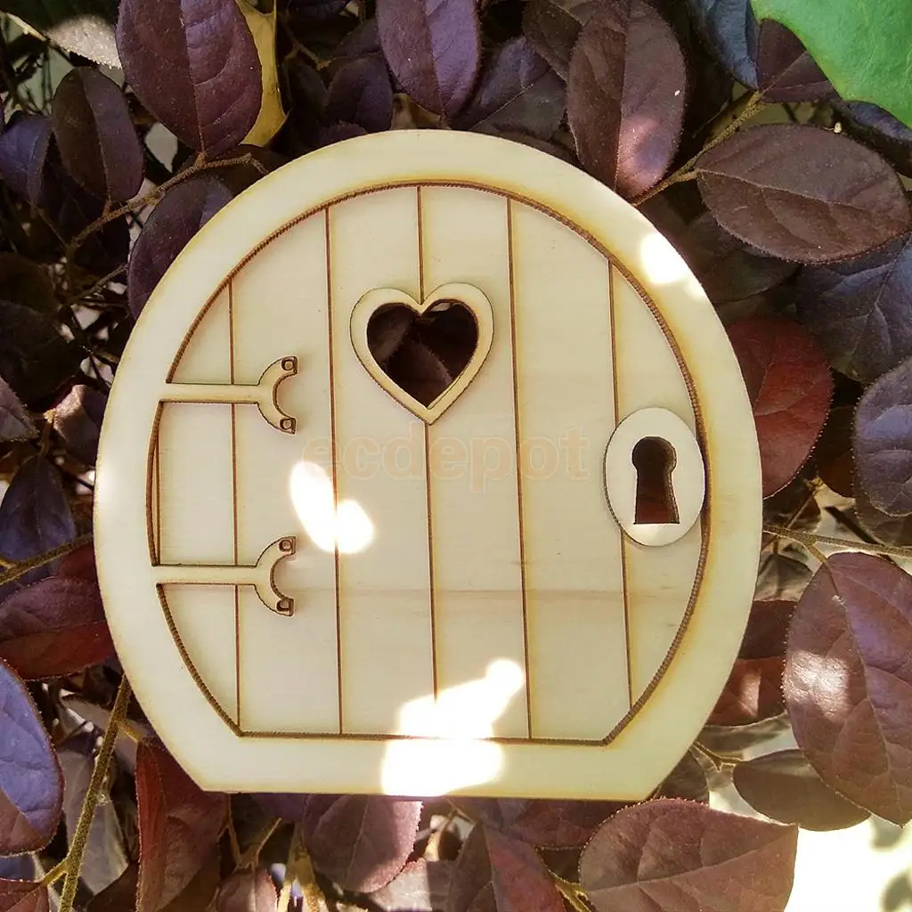 10 x Blank Wooden Fairy Door Shape Craft Embellishments Decoration DIY