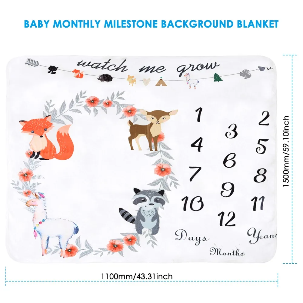 Милое плотное Фланелевое детское одеяло с принтом для новорожденных, реквизит для фотосессии, сделай сам, детская коляска, пеленка, тканевый фон, детские купальные полотенца