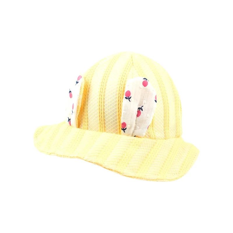 Bunny Ears Mesh Baby Hat For Girls Panama Summer Baby Bucket Hat Breathable Beach Sun Cap Girl Panama 3-12M Baby Girl Clothing  (6)