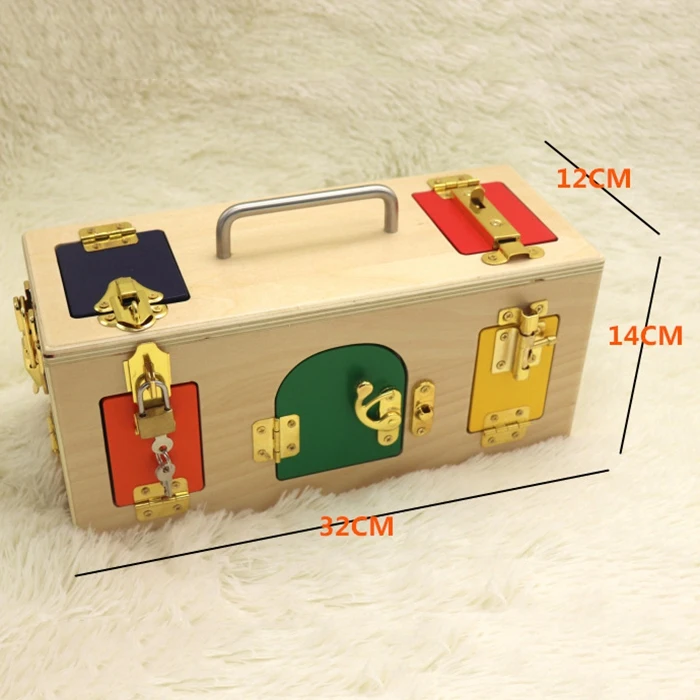 Монтессори игрушки 3 года замок Коробка Монтессори материалы Sensorial Развивающие деревянные игрушки для детей Монтессори детские игрушки UE1066