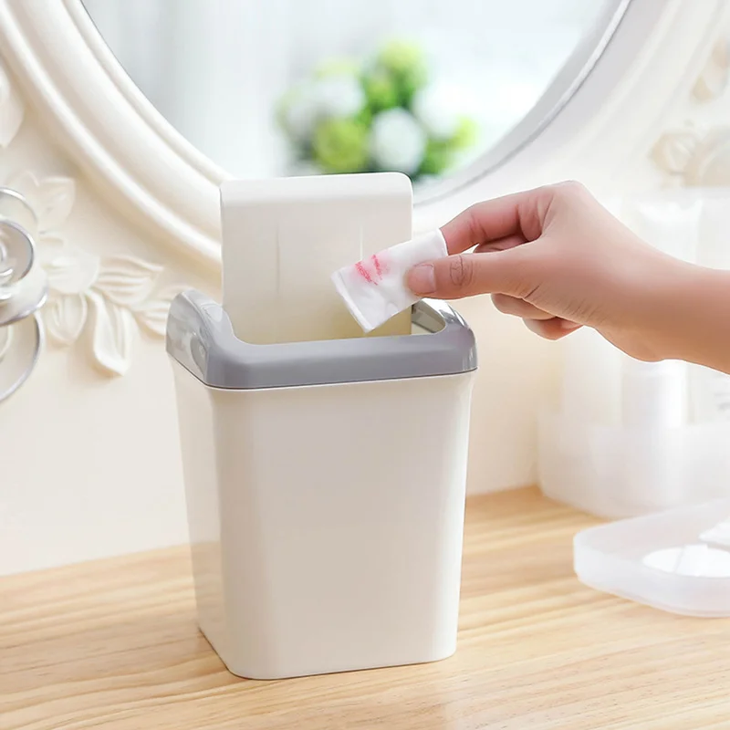 

1Pc Cute Mini Waste Bin Home Office Bathroom Trash Can Desktop Garbage Box Table Dustbin Sundries Barrel Bins Storage Box