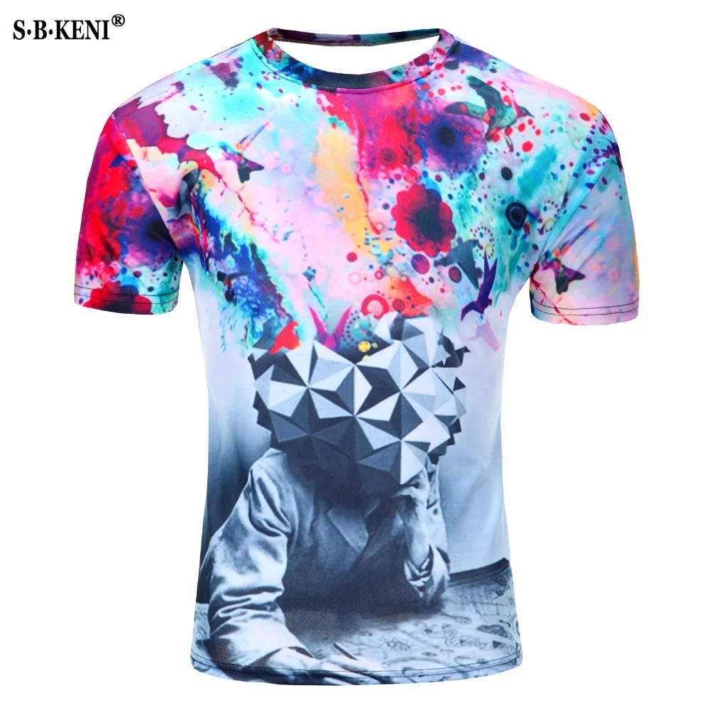 

2018 Newest galaxy space printed creative cat 3d t shirt men's thinkers/novelty/pizza cat/tree 3D tee tops clothes t shirts