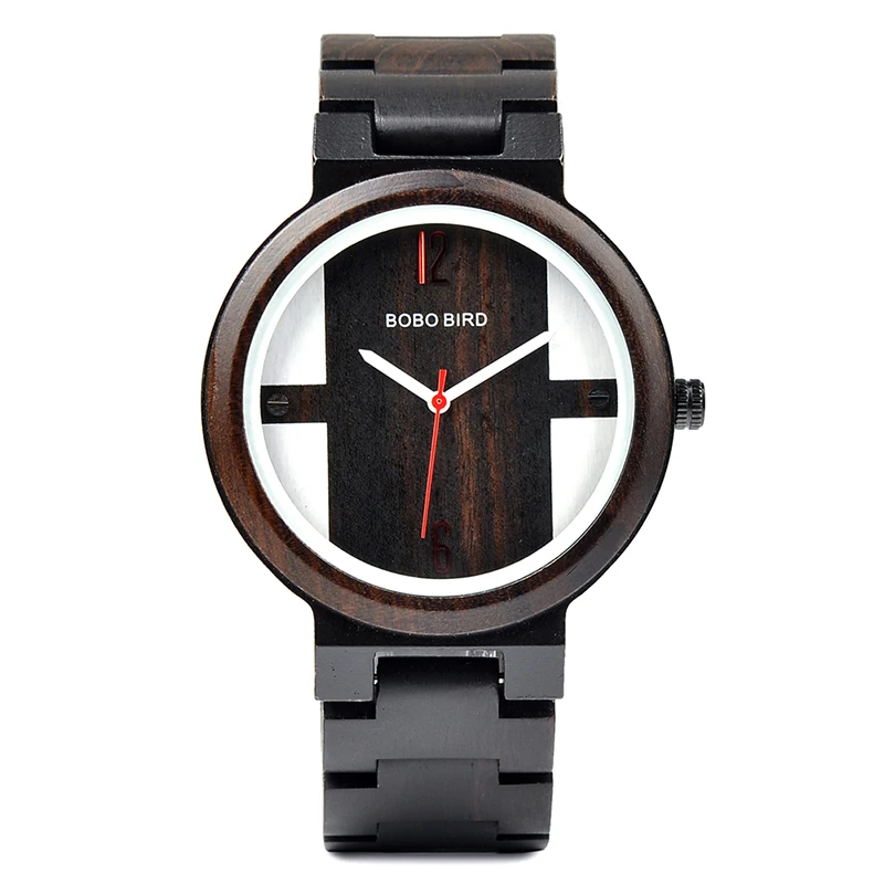 BOBO BIRD Quartz Watch Men Zebra Wood Case Accessory Dial Wooden Strap Customized Gift OEM J-Q19