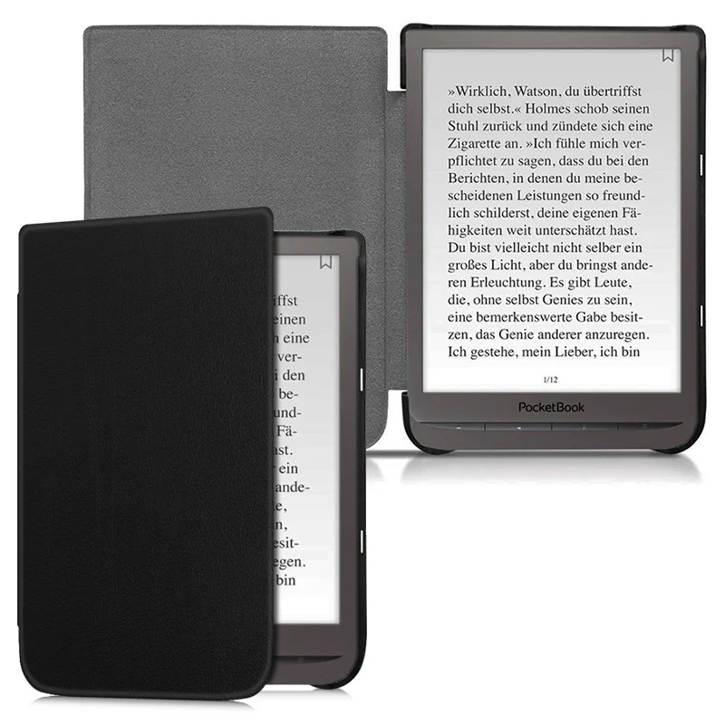 Чехол AROITA для 7,8 дюймов PocketBook 740 InkPad 3 E-reader, легкий Магнитный защитный чехол из искусственной кожи с функцией автоматического сна/пробуждения - Цвет: Black