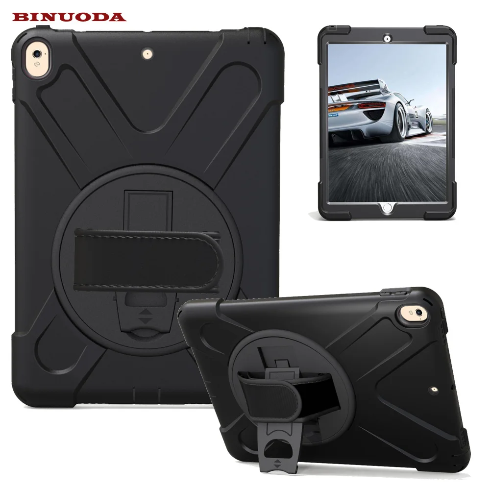 For Ipad Pro 10 5 Case Rotate Heavy Duty Hybird Pc Rubber With Hand Strap Stand Cover Case For Apple Ipad Pro 10 5 Inch Tablet Aliexpress