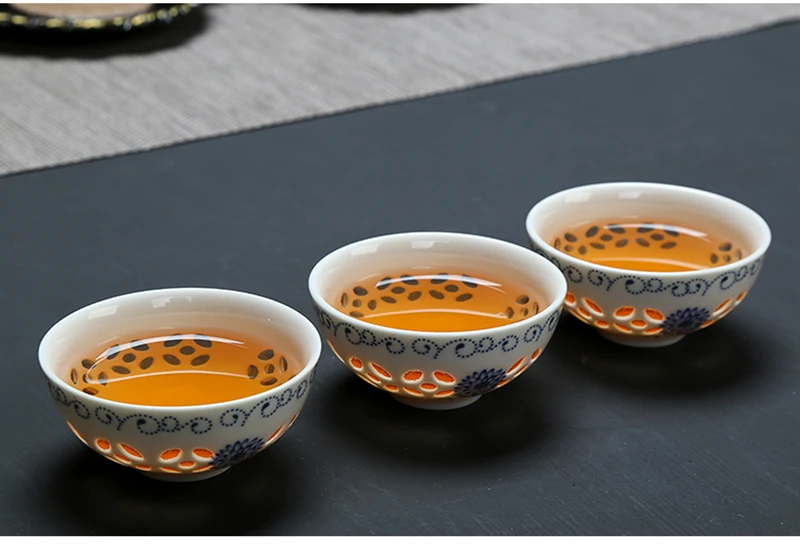 Изысканный сине-белый керамический гайвань чайный сервиз, 1pot 2cup Непревзойденная Gai wan чайная чашка фарфор китайский чайный набор кунг-фу