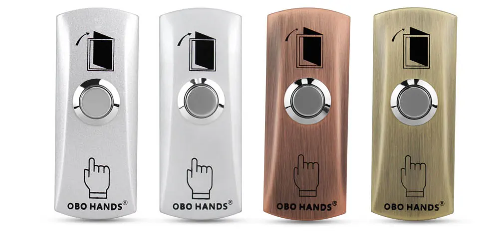 OBO HANDS металлический водонепроницаемый дверной переключатель кнопка выхода двери для системы контроля доступа оснащена четырьмя цветами, используемыми для открытия двери