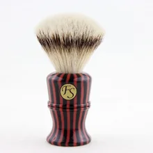 "FS"-# SI20-RB06, 20 мм Серебряная кисточка для бритья из барсучьего волоса красная и черная полосатая ручка+ подставка