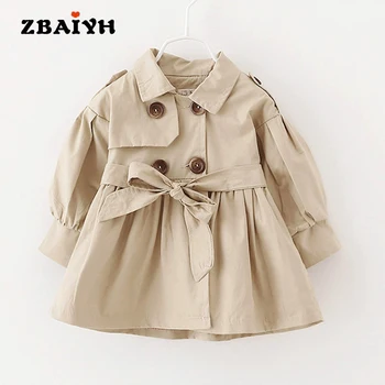 

ZBAIYH Baby Girl Clothes 2017 Autumn Baby Jackets Princess Style Fashion Solid Cotton Baby Coat Kids Outerwear Baby Clothing