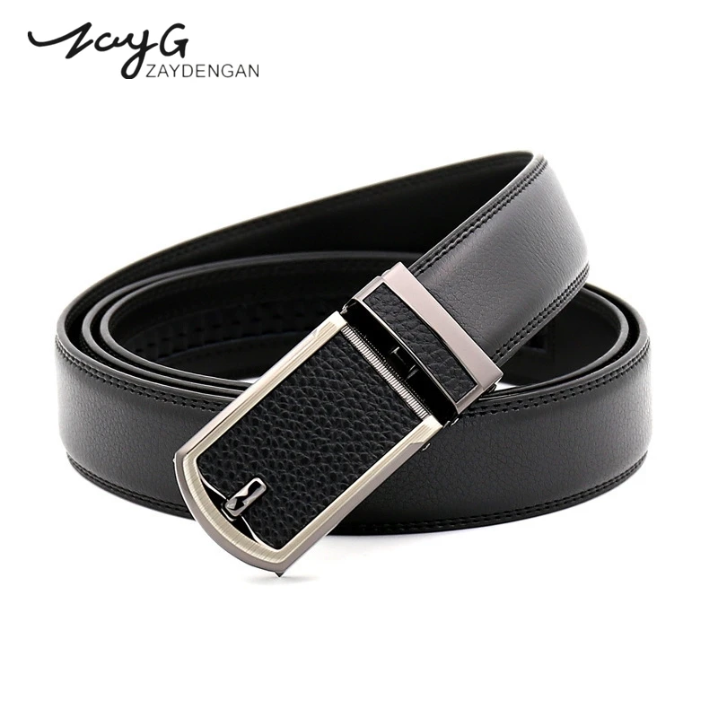 

ZAYG Men Belt Designer Classic Sliding Ratchet Automatic Buckle Men Cowhide Leather Belts Fashion Man Luxury Business Belts for