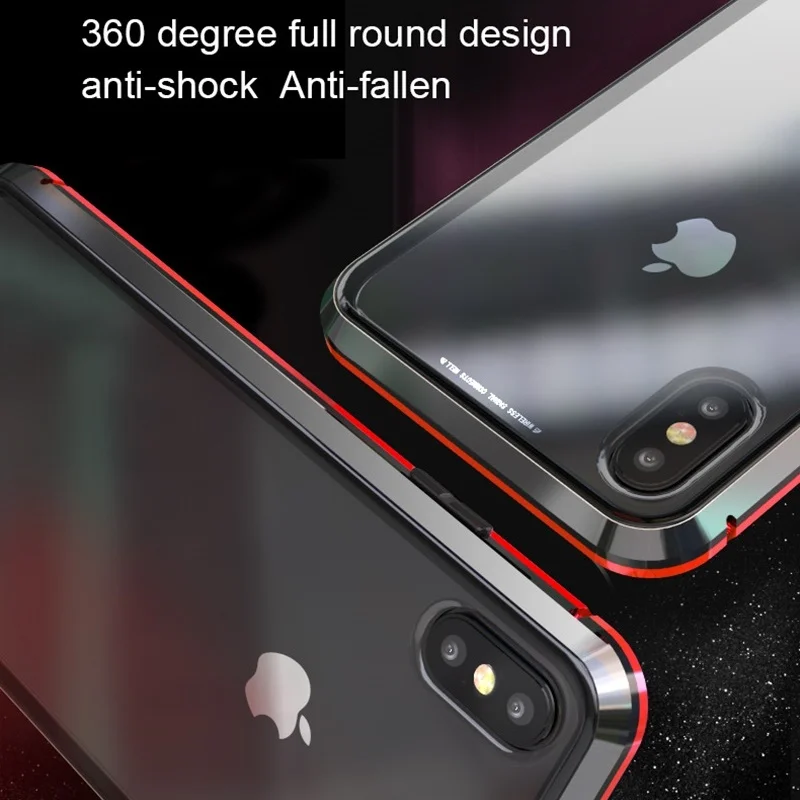 Tongdaytech магнитное закаленное стекло чехол для Iphone XS MAX X XR 360 чехол s двустороннее стекло металлический чехол для Iphone 8 7 6S Plus