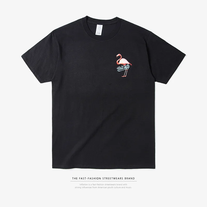

2018 Summer Palm Tree Flamingo Printed Men's Short Sleeved T-shirt Hip Hop Rolling Men Tshirt Cotton T Shirt Men's Tops Tees