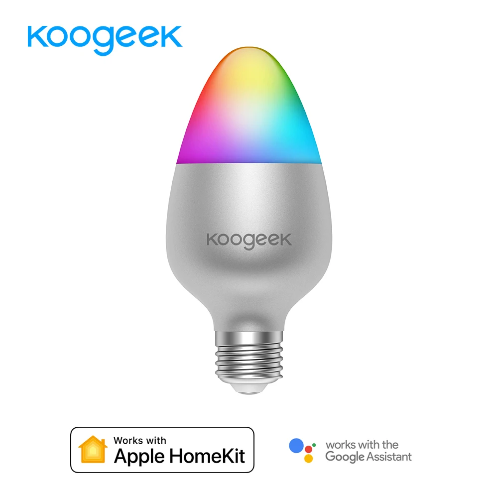Koogeek E26 E27 8W Dimmable Wifi Light Smart Home LED Bulb 16 Million Colors for Apple HomeKit Siri Remote Control Only for IOS