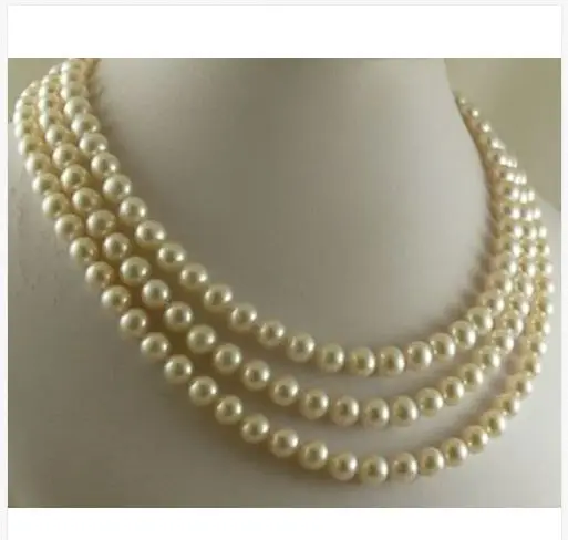 

TRIPLE STRANDS7-8MM SOUTH SEA WHITE PEARL NECKLACE 18