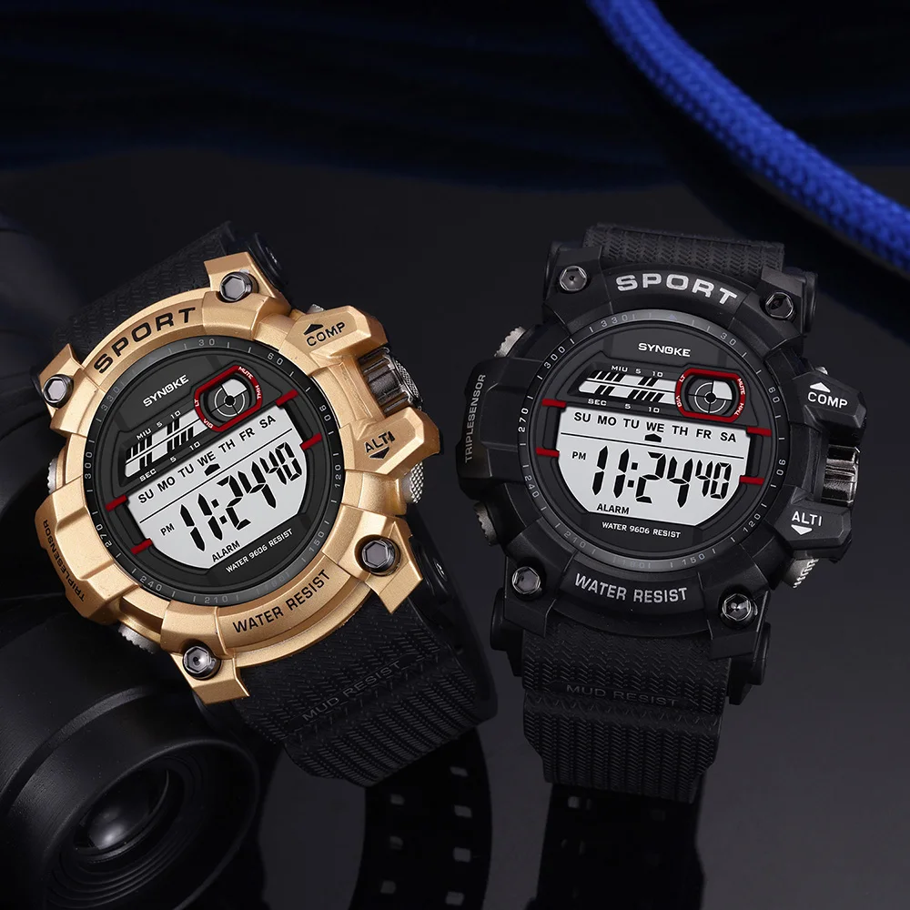 

SYNOKE Men Outdoor Sport Watch Waterproof Digital LED Male Shock Military Electronic Wrist Watches G Relogio Masculino Brand