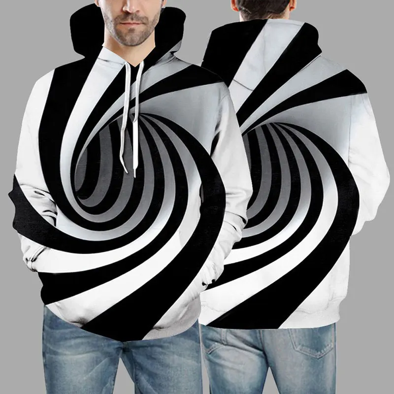 Уличная Толстовка 3D печати свитер-пуловер для мужчин толстовки кофты с длинным рукавом визуальный беспорядок снятие стресса Мужской