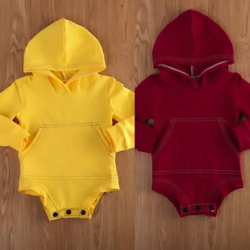Infant Baby Boy Girl Hoodies Romper Jumpsuit Sweatshirt Clothes 0 18M