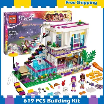 

619pcs Friends Livi's Pop Super Star House Mixed 10498 Model Building Brick Blocks Children Sets Kids Toys Compatible With Lago