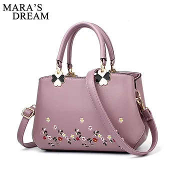 

Mara's Dream Fashion Women Handbags Famous Embroidery Floral PU Leather Handbag sac a main bolsos Women Messenger Bags