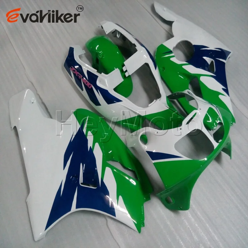 Carenatura Abs Per Zxr400 1991 1992 1993 1994 1995 1996 Verde Blu Zxr 400 91 92 93 94 95 96 Kit Plastica Moto Bianco